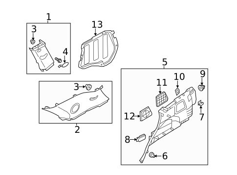 Interior Trim - Quarter Panels for 2014 Kia Sorento #1