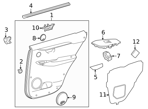 Interior Trim - Rear Door for 2020 Lexus NX300 #0