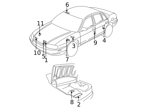 Labels for 2001 Chevrolet Monte Carlo #0