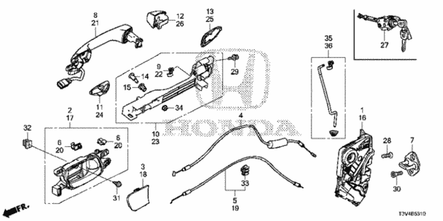 Front Door Locks - Outer Handle for 2014 Honda Accord #0
