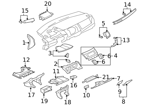 Instrument Panel Components for 2008 Mitsubishi Lancer #0