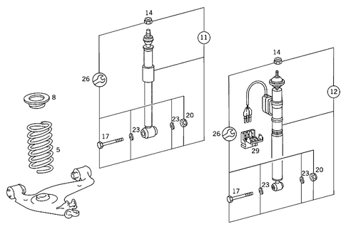 Front Springs and Suspension with, or Less, Adaptive Damping System for 1992 Mercedes-Benz 300SD #0