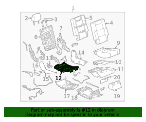 2015-2020 GM Passenger Side Rear Seat Cushion Frame 23246686 GM ...