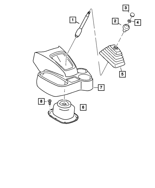 55366708AB - Mercedes Benz Manual Transmission 6 Speed: Gearshift Lever for Mopar Image