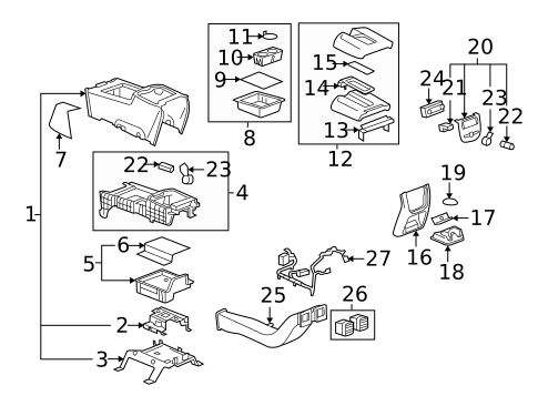 Center Console for 2013 Chevrolet Avalanche #0