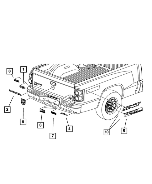 Nameplates for 2008 Dodge Dakota #0