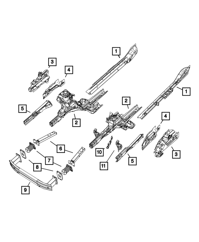 68200747AA - Frame, Bumper and Fascia: Inner Load Path Beam, Left for Mopar Image