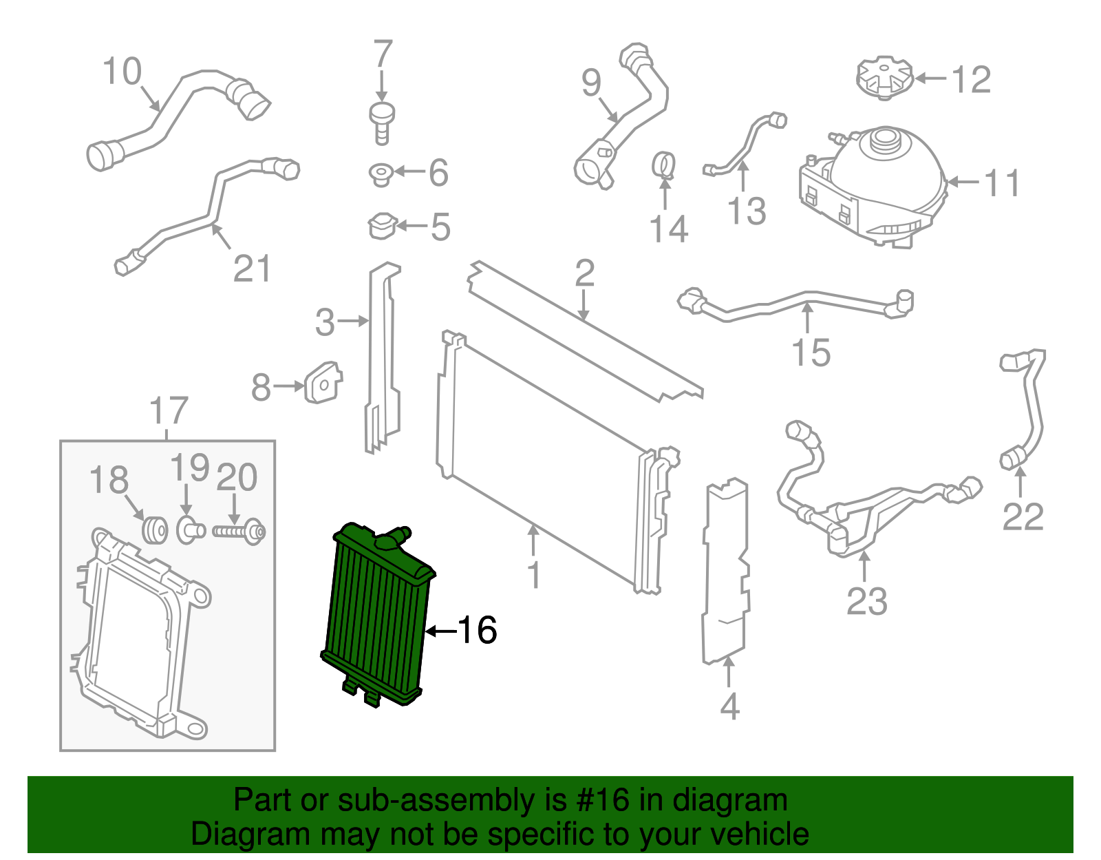 17118672104 - 2012-2018 BMW Radiator (17-11-8-672-104) | BMW