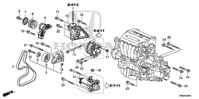 Alternator Bracket  - Tensioner (2.4L) for 2013 Honda Civic #0