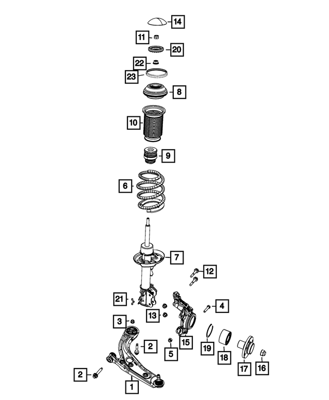 68270259AA - Front Suspension: Suspension Shock Absorber, Left for Mopar Image