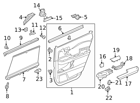 Interior Trim - Rear Door for 2022 Honda Pilot #0