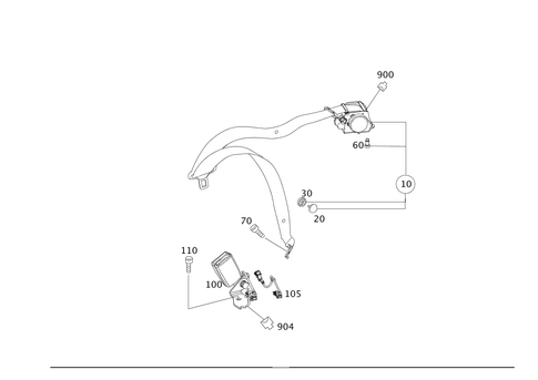 Rear Seat Seat Belt for 2014 Mercedes-Benz C 250 #0