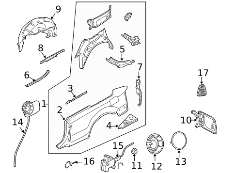 Quarter Panel & Components for 2007 Audi A4 Quattro #0