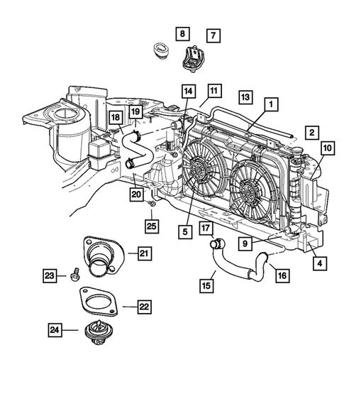 Radiator and Related Parts for 2005 Chrysler Town & Country #0
