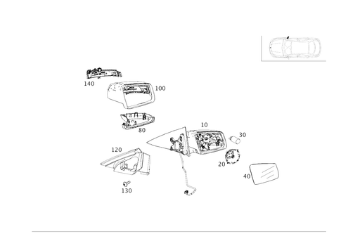 Outside Rear View Mirror, on the Right for 2016 Mercedes-Benz CLA 250 #0