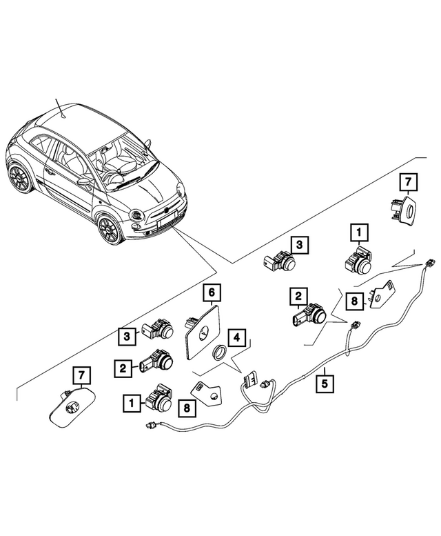 7EL23TZZAA - Electrical: Park Assist Sensor for Fiat: 500E Image
