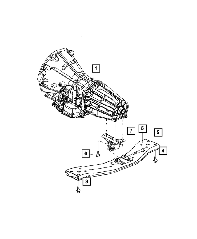 52128702AA - Engine Mounting: Transmission Crossmember for Jeep: Liberty Image