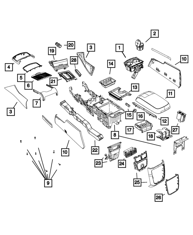 « 6MK57AAAAA –  : Porte-gobelet Couvercle pour Mopar Image »