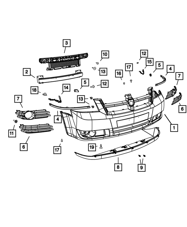 1BG23TZZAC - Frame, Bumper and Fascia: Front Fascia for Mopar Image image