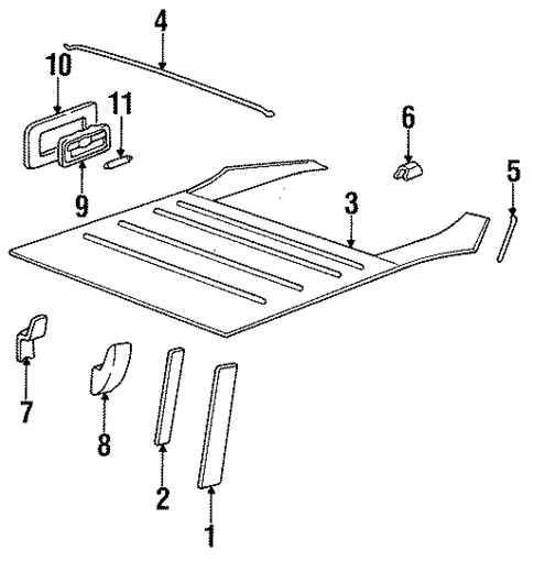 Interior Trim - Roof for 1996 Porsche 911 #0