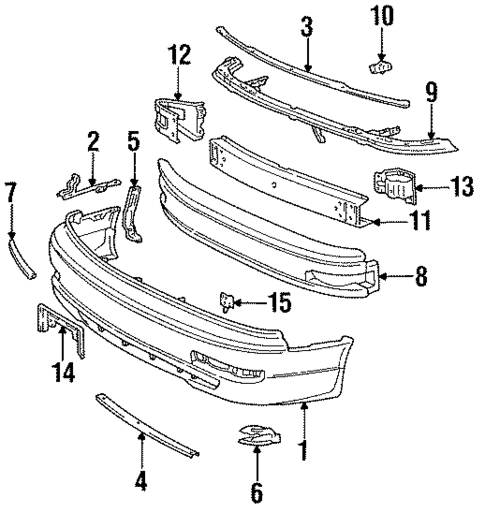 Bumper & Components - Front for 1993 Toyota Camry #0