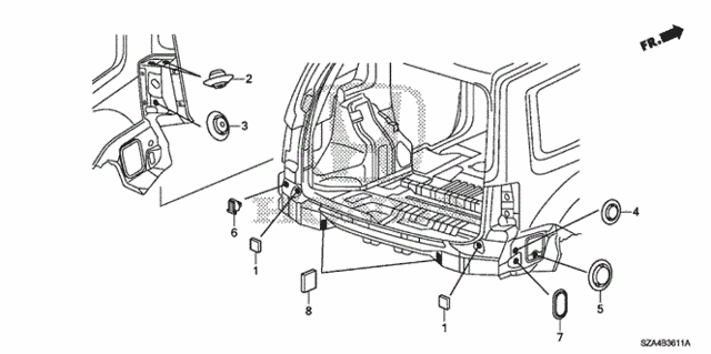 Grommet (RR.) for 2012 Honda Pilot #0