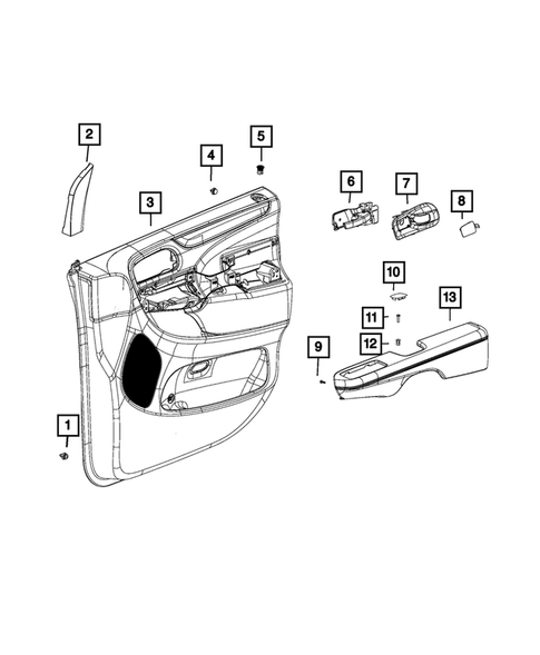 Door Trim Panels - Front and Rear for 2020 Dodge Grand Caravan #0