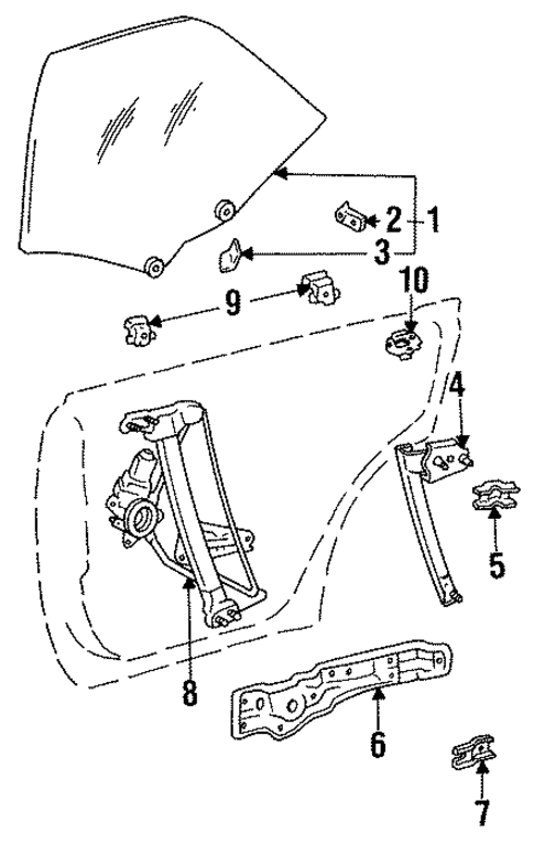 Glass - Rear Door for 1993 Lexus ES300 #0