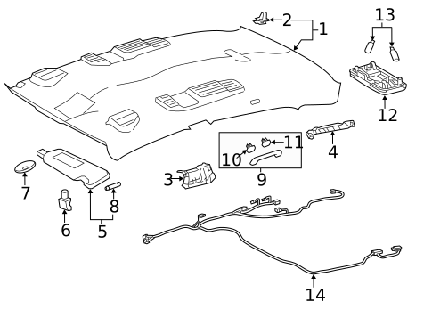 Interior Trim - Roof for 2014 Toyota Avalon #0