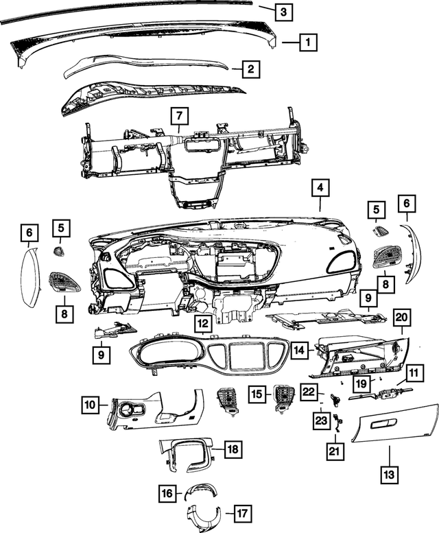 68139107AB - Interior Trim: Windshield Seal for Mopar Image