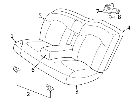 Rear Seat Components for 2002 Dodge Stratus #1