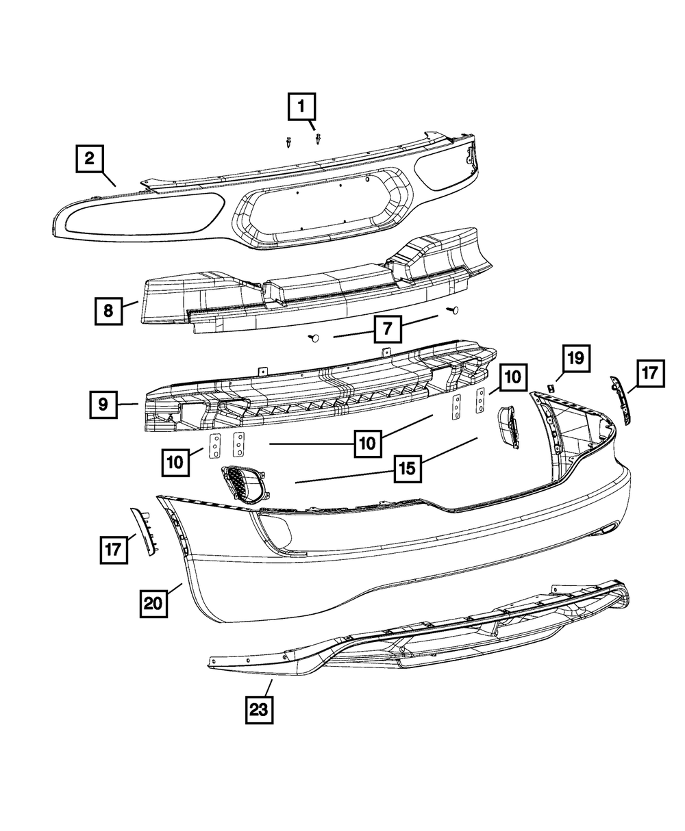 Rear Fascia - Mopar (68195688AC)