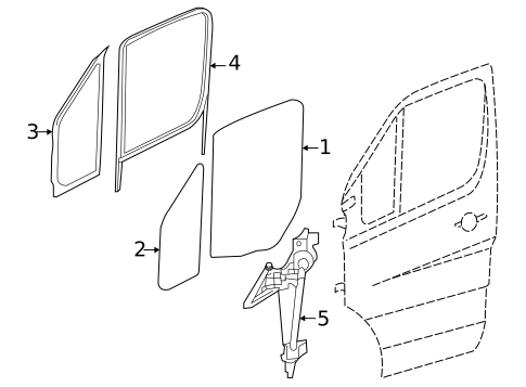 Glass - Front Door for 2025 Mercedes-Benz eSprinter #0