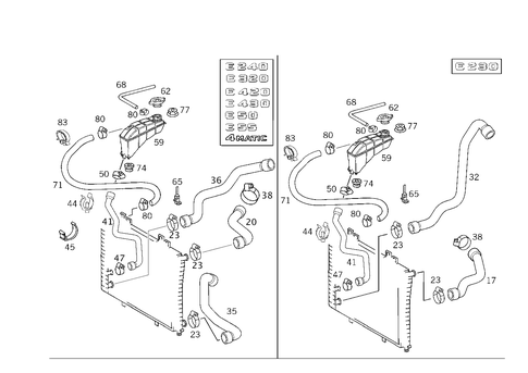 Expansion Tank, Mounting and Hoses for 1995 Mercedes-Benz E420 #1