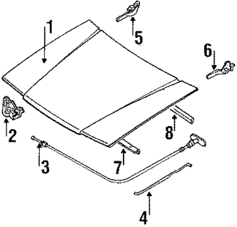 Hood & Components for 1988 Mazda 323 #0