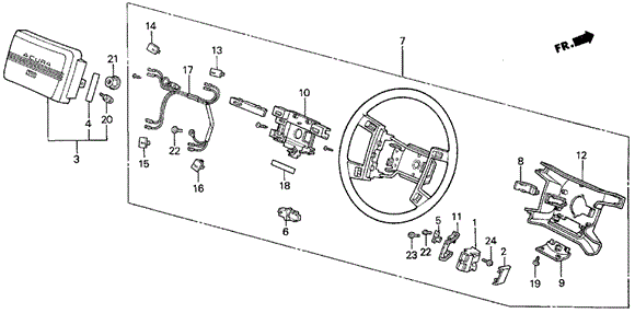 Steering Wheel (88 LS) (89-90) for 1990 Acura Legend #0