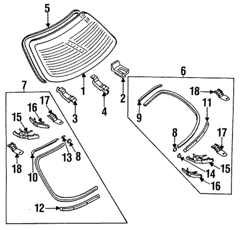 Back Glass for 1992 Mazda 929 #0