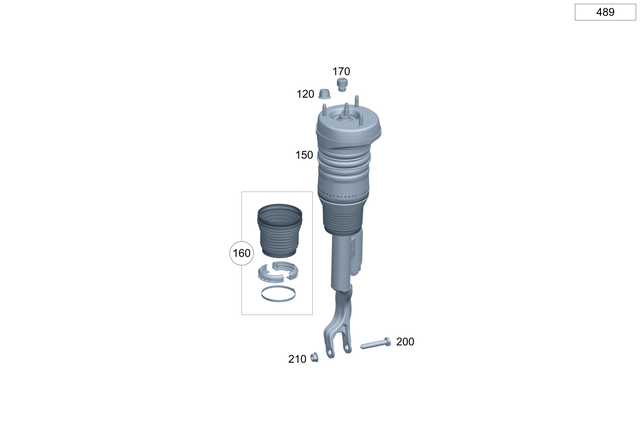 2233234100 - : Elastomeric Boot for Mercedes-Benz: 350SD, E350, GLC300, GLC350e, GLC43 AMG, GLC63 AMG S E Performance, Maybach S580, Maybach S680, S500, S580, S580e, S63 AMG E Performance Image