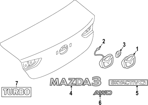 Exterior Trim - Trunk for 2024 Mazda 3 #1