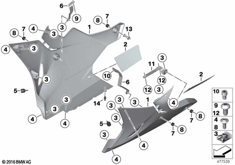 Motorcycle Trim Section, Windshield for 2017 BMW-Motorrad S 1000 RR #0