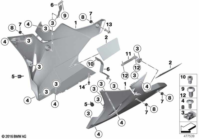 46638567233 - Frame and Mounting Parts: Engine Spoiler Left - Black for BMW-Motorrad Image