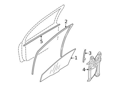 Glass - Front Door for 2005 Mitsubishi Galant #0