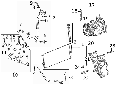 Condenser, Compressor & Lines for 2024 Chevrolet Silverado 3500 HD #0
