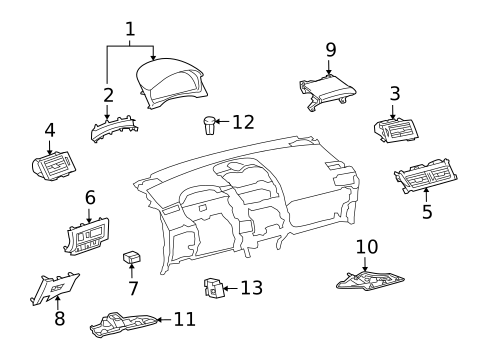 Instrument Panel Components for 2010 Lexus HS250h #0