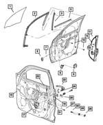 4724560AB - Doors and Related Parts: Front Door Glass, Right for Mopar Image