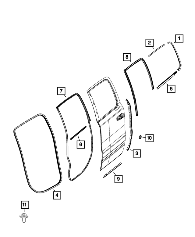 « 68306171AC – Doors, Door Mirrors and Related Parts : Bas De Montant C Joint D'etancheite, Côté Gauche pour Mopar Image »