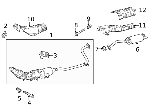 Exhaust Components for 2012 Toyota Prius V #0