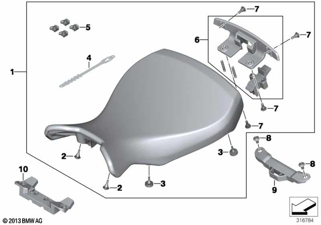 52538559399 - : Driver Seat, Black for BMW-Motorrad Image