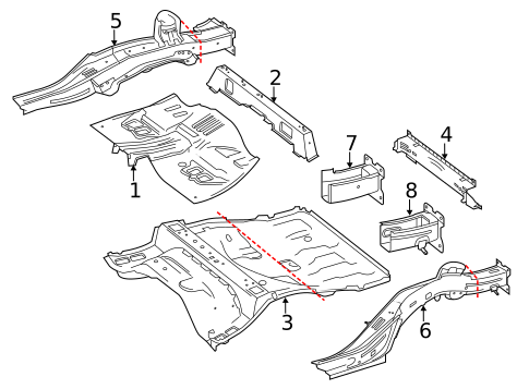 Rear Floor & Rails for 2015 Mercedes-Benz ML 250 #0