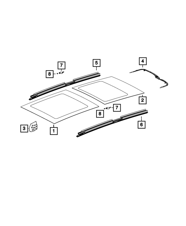 68266045AA - Body Sheet Metal Except Doors: Sunroof Glass for Mopar Image